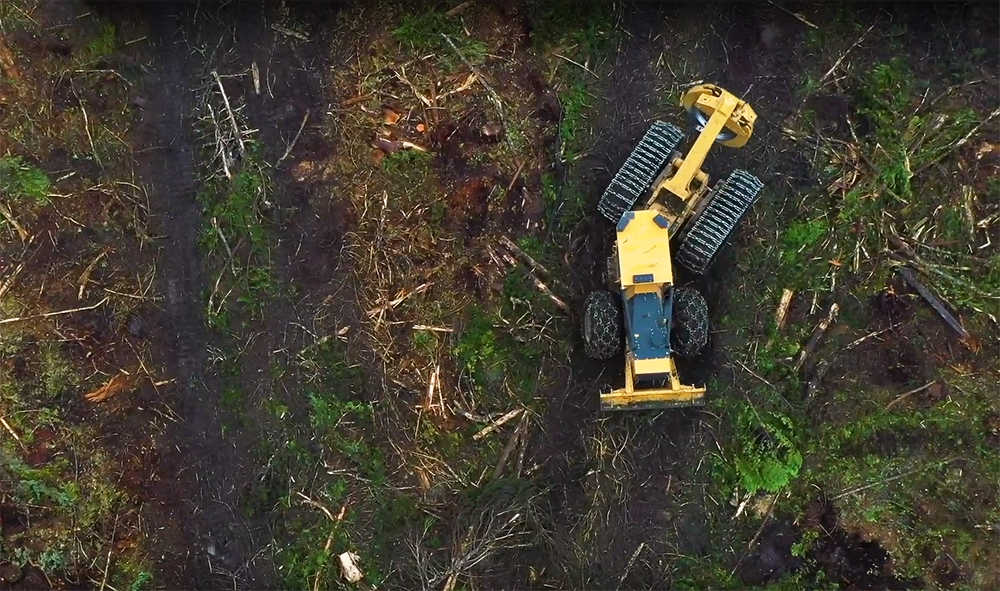 Six Wheel Drive Skidder harvesting in Pacific Northwest