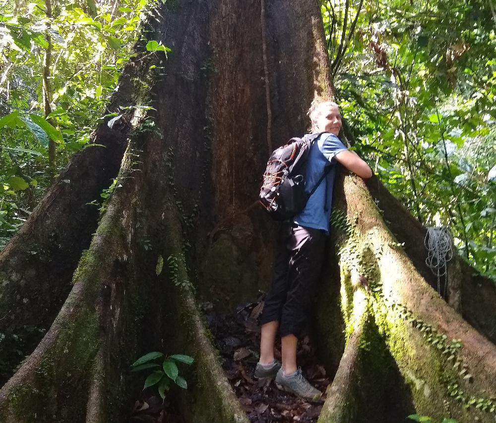 Vanessa Studying Old Tree