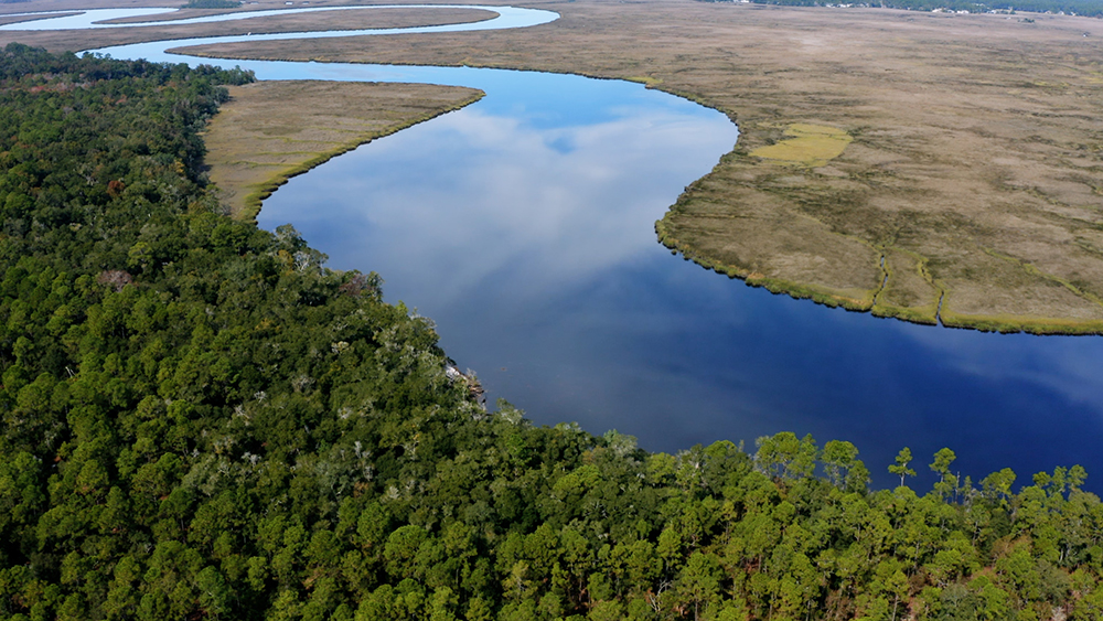 St. Marys River drone view