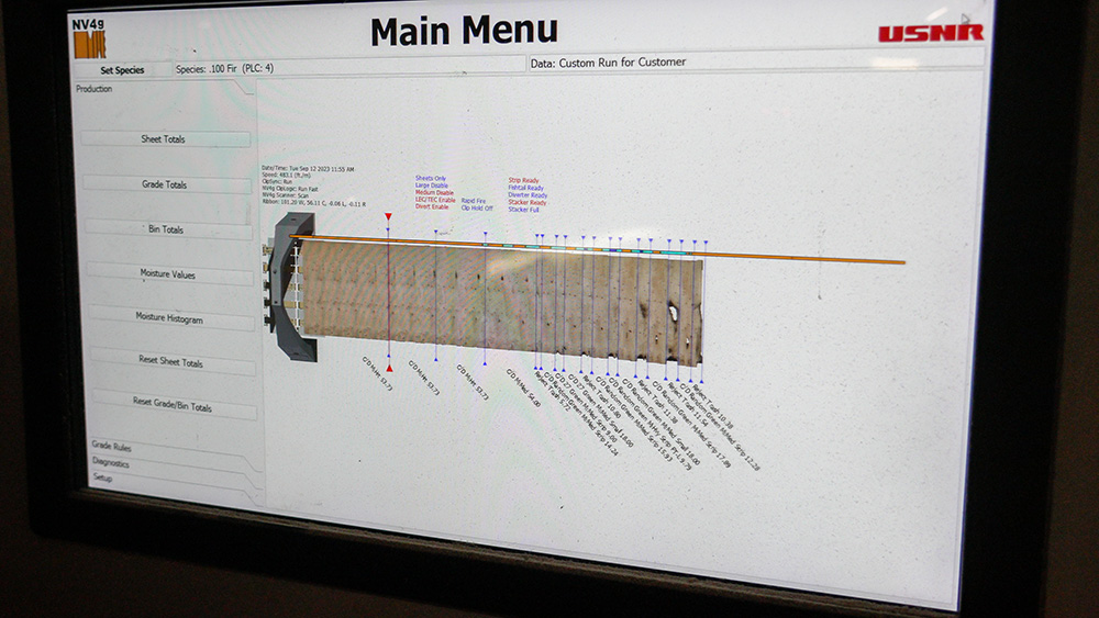 A computer screen showing a digital scan of a veneer sheet