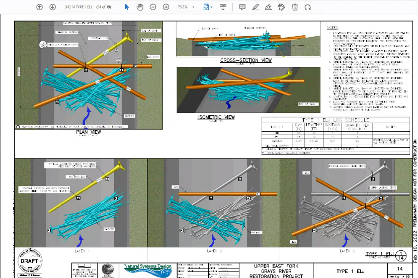 Example blueprints depicting trees positioned across a river. The text on the image is not legible.